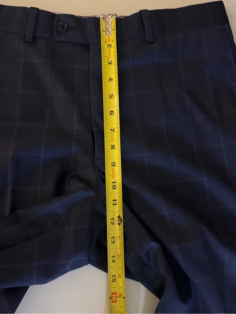 Aristo Eighteen Sterling Men’s 100% Wool Dress Pants Size 34 Navy Windowpane
